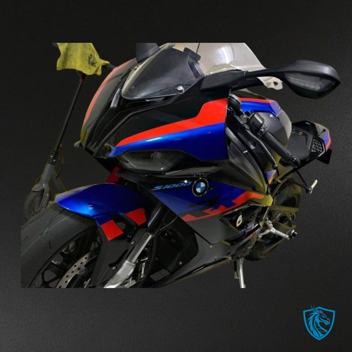 BMW S1000RR (2019-2020) Black, Red & Blue with Stripes - Custom ABS Fairing Kit