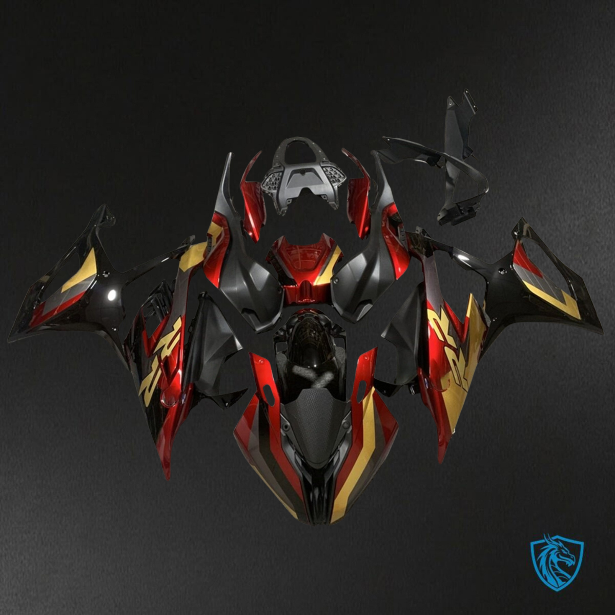 BMW S1000RR (2019-2020) Gloss Red, Black & Yellow ABS Bodywork - Fairings Kit