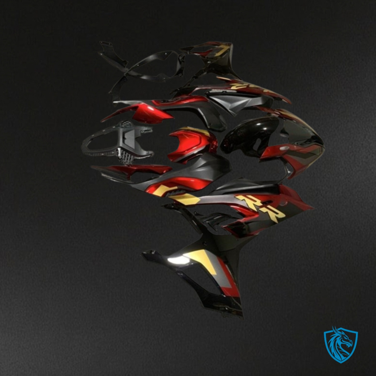 BMW S1000RR (2019-2020) Red, Black & Yellow - MERGEment Motorcycle Fairings Kit