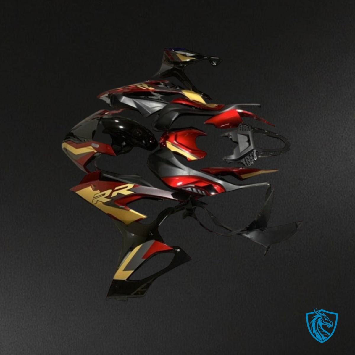 BMW S1000RR (2019-2020) Red, Black & Yellow - MERGEment Motorcycle Fairings Kit