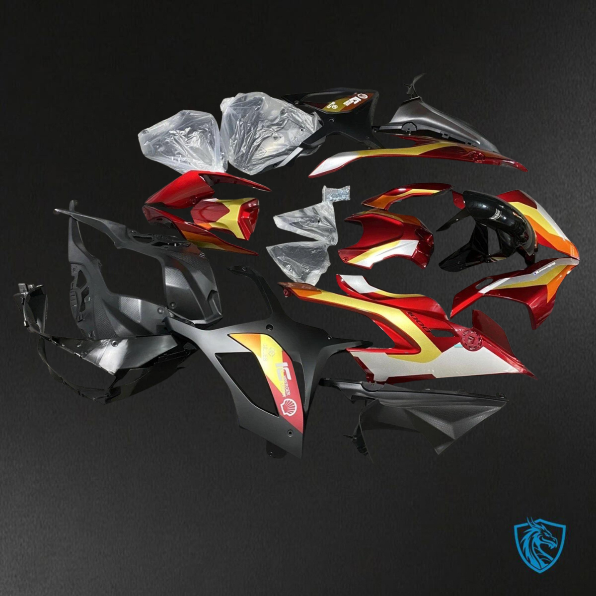 BMW S1000RR (2019-2020) Red, Black & Yellow - Replacement Motorcycle Fairings Kit