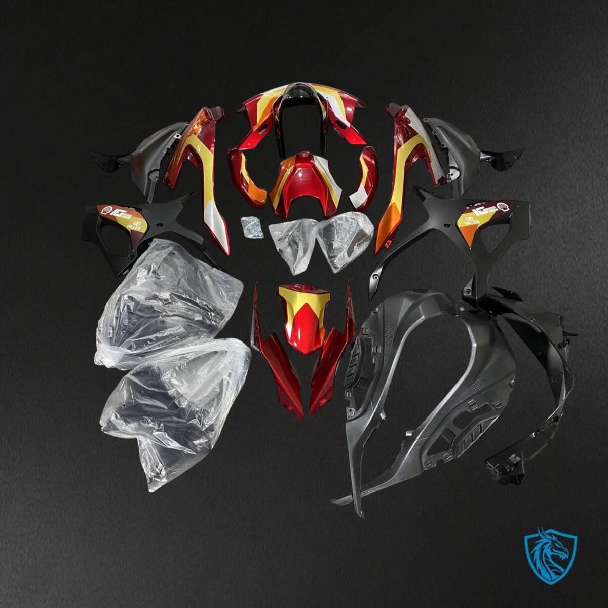 BMW S1000RR (2019-2020) Red, Black & Yellow - Replacement Motorcycle Fairings Kit