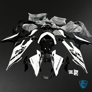 BMW S1000RR (2019-2020) Gloss Black & White - Custom ABS Fairing Kit