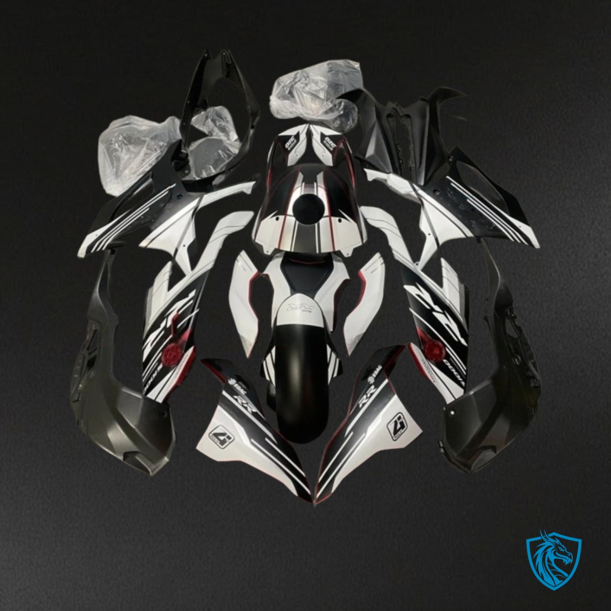 BMW S1000RR (2019-2020) Black & White - MERGEment Motorcycle Fairings Kit