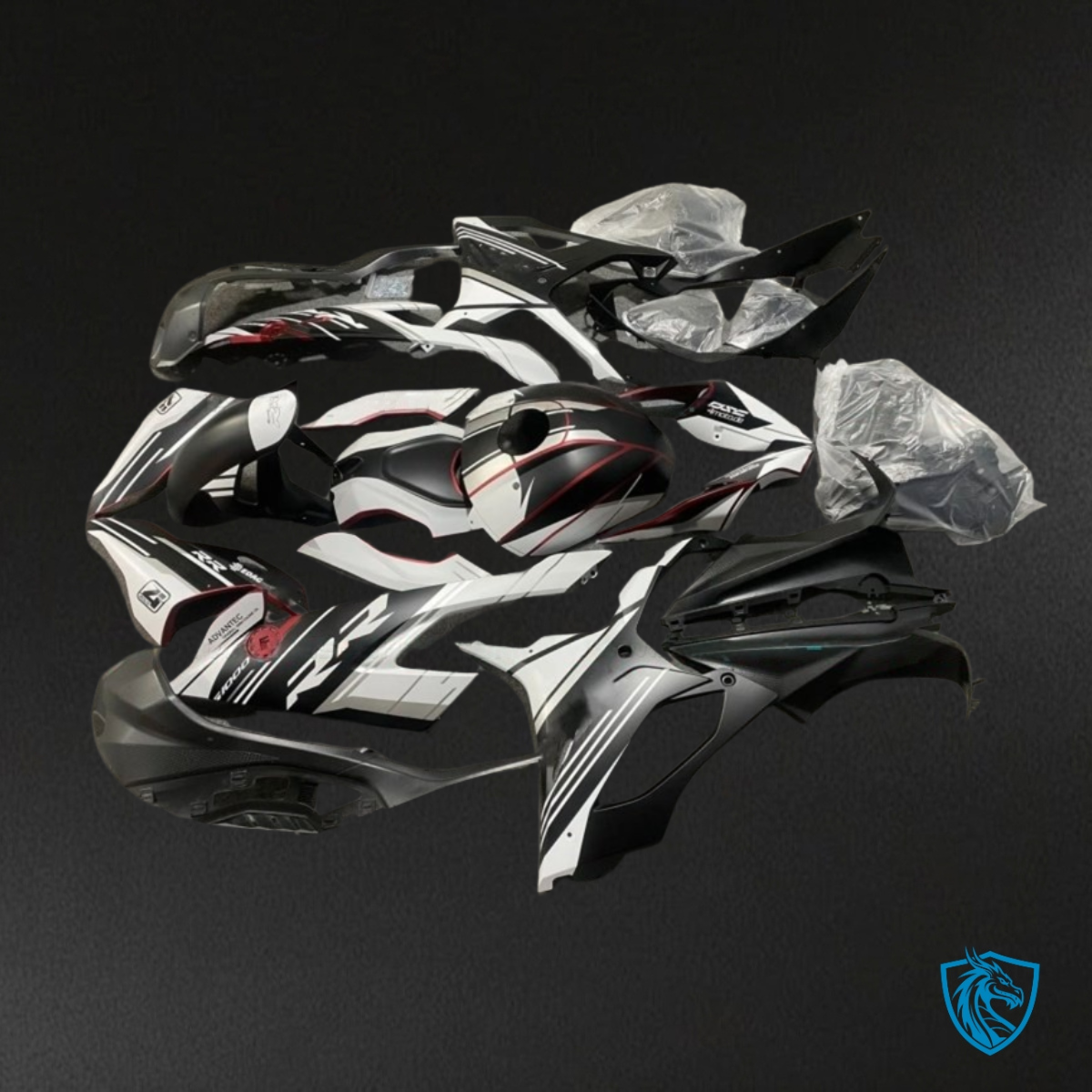BMW S1000RR (2019-2020) Black & White - MERGEment Motorcycle Fairings Kit