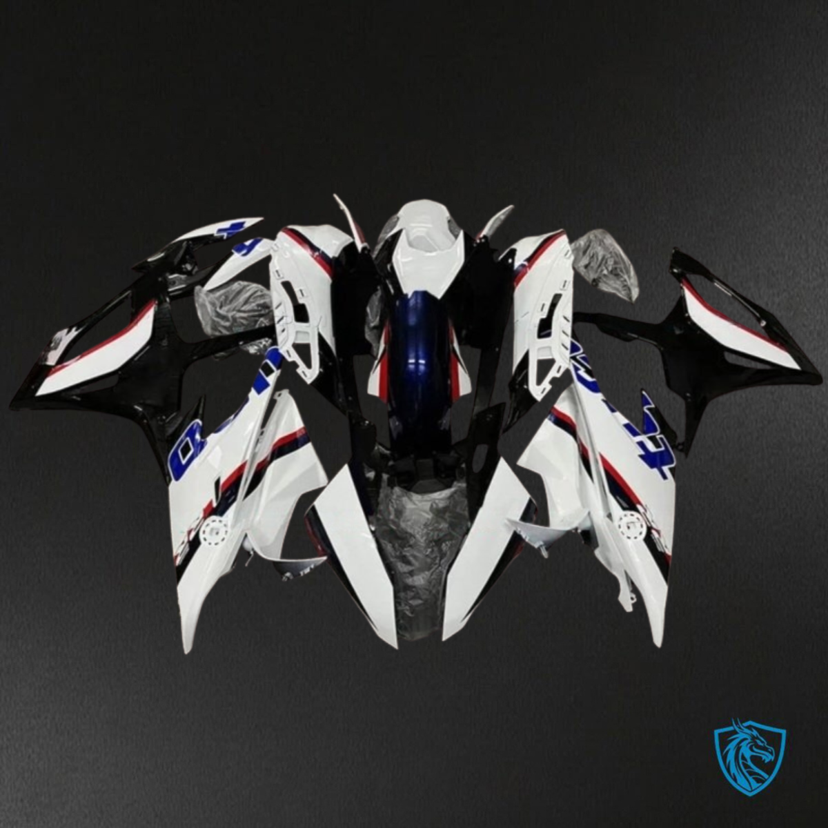 BMW S1000RR (2019-2020) Gloss White & Black Fairings Kit - Aftermarket ABS Bodywork