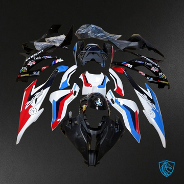 BMW S1000RR (2019-2020) Gloss Black, White, Red & Blue ABS Bodywork - Fairings Kit