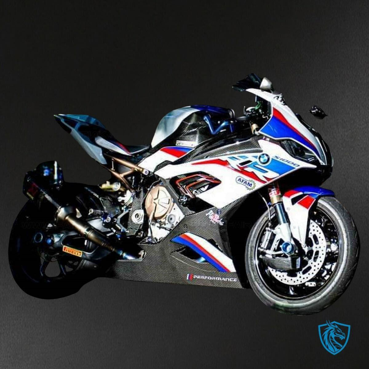 BMW S1000RR (2019-2020) Gloss Black, White, Red & Blue ABS Bodywork - Fairings Kit