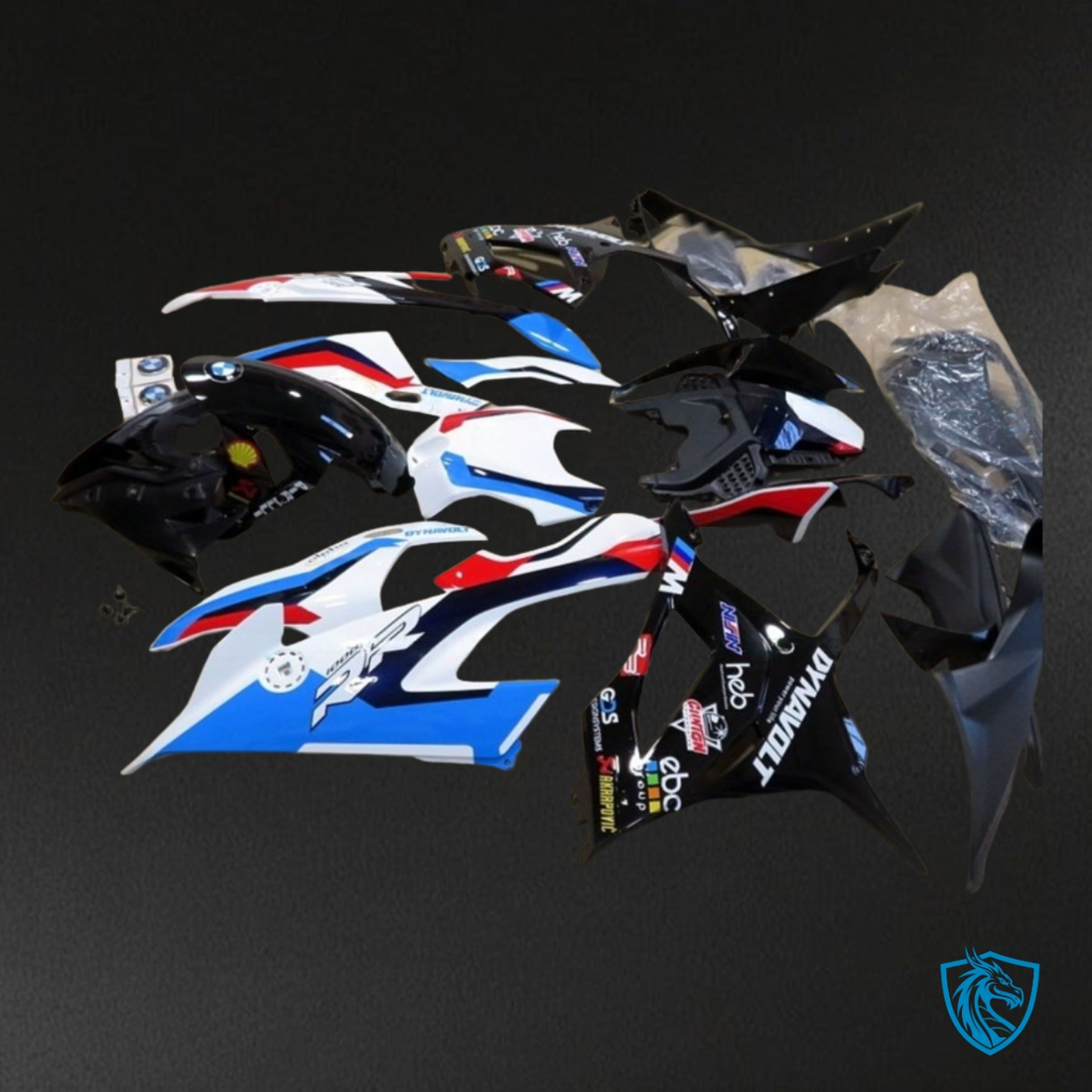 BMW S1000RR (2019-2020) White, Black, Red & Blue Fairing Kit | ABS Bodywork