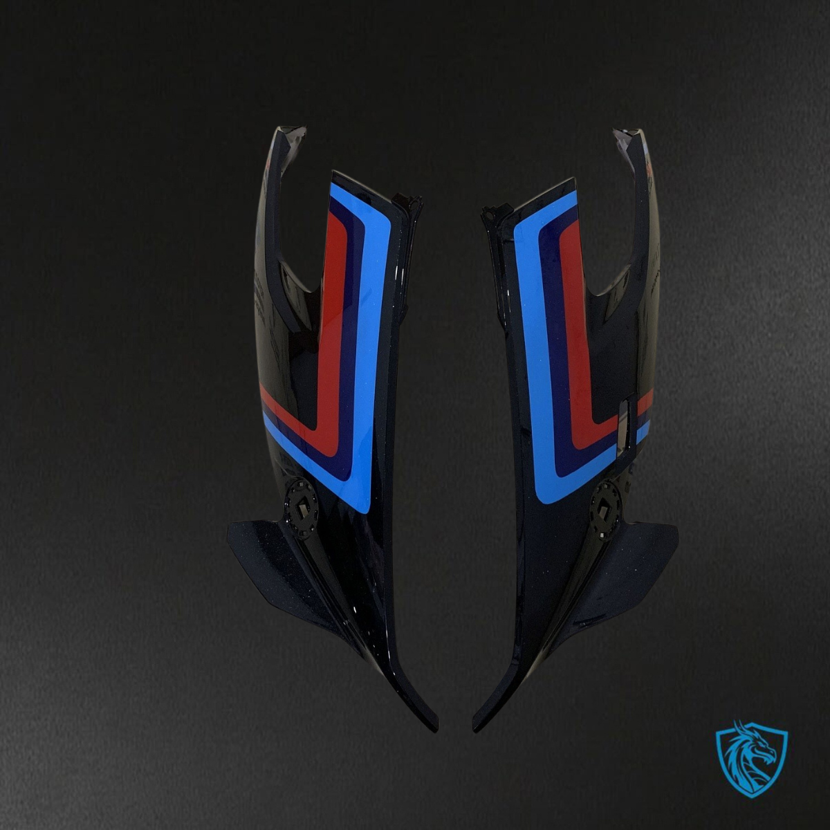 BMW S1000RR (2019-2020) Gloss Black, Blue & Red Fairings Kit - Aftermarket ABS Bodywork