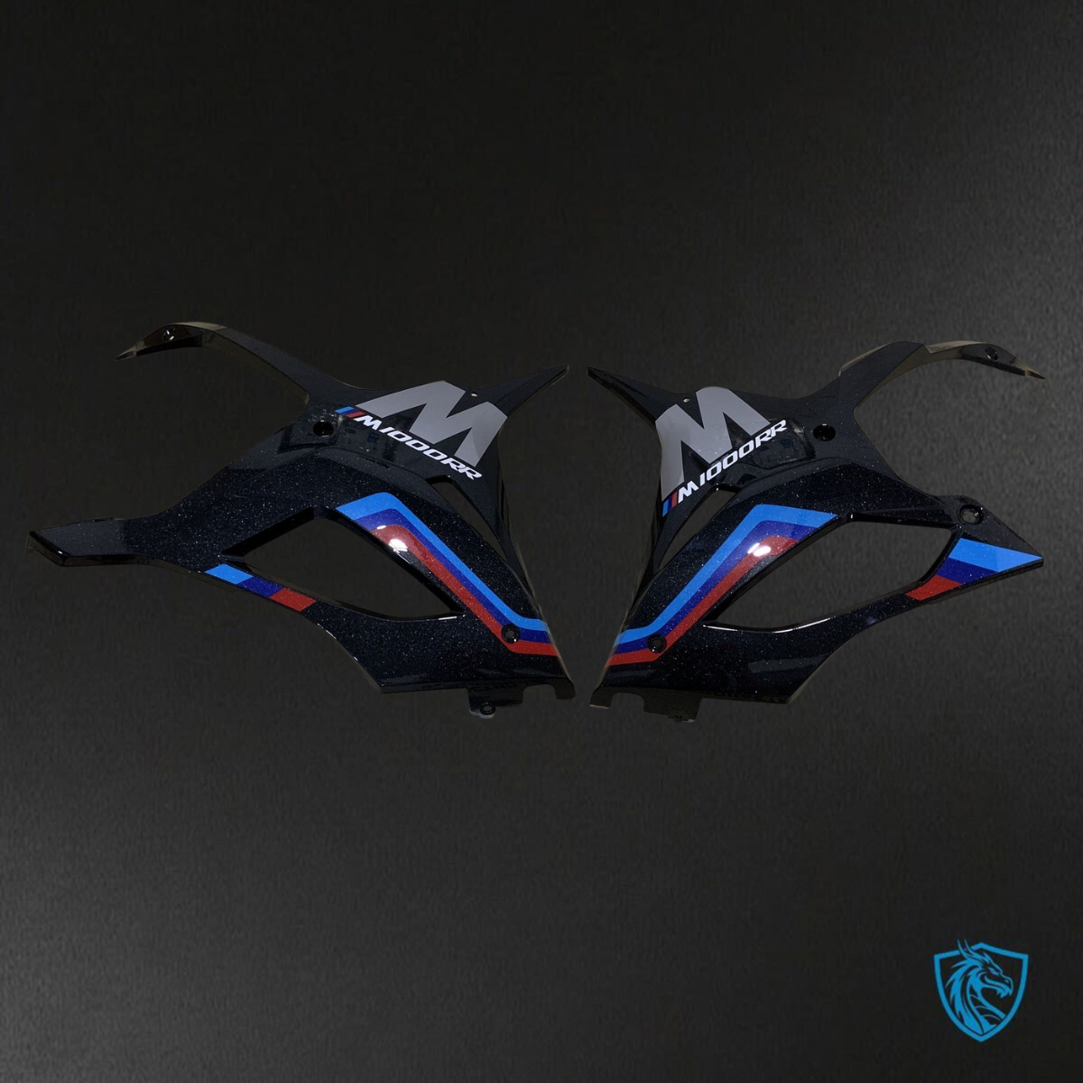 BMW S1000RR (2019-2020) Gloss Black, Blue & Red Fairings Kit - Aftermarket ABS Bodywork