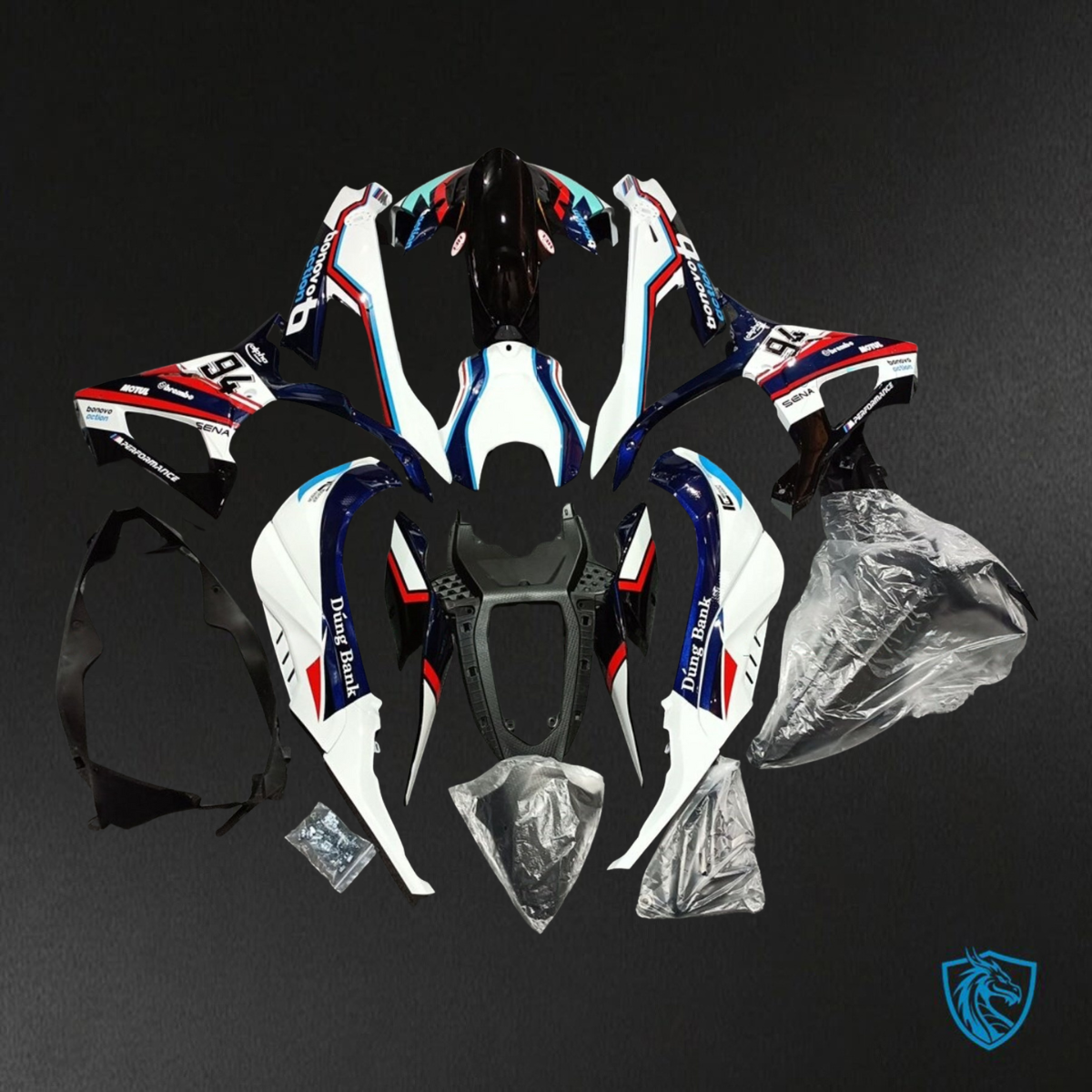 BMW S1000RR (2019-2020) White, Black, Blue & Red ABS Bodywork - Fairings Kit