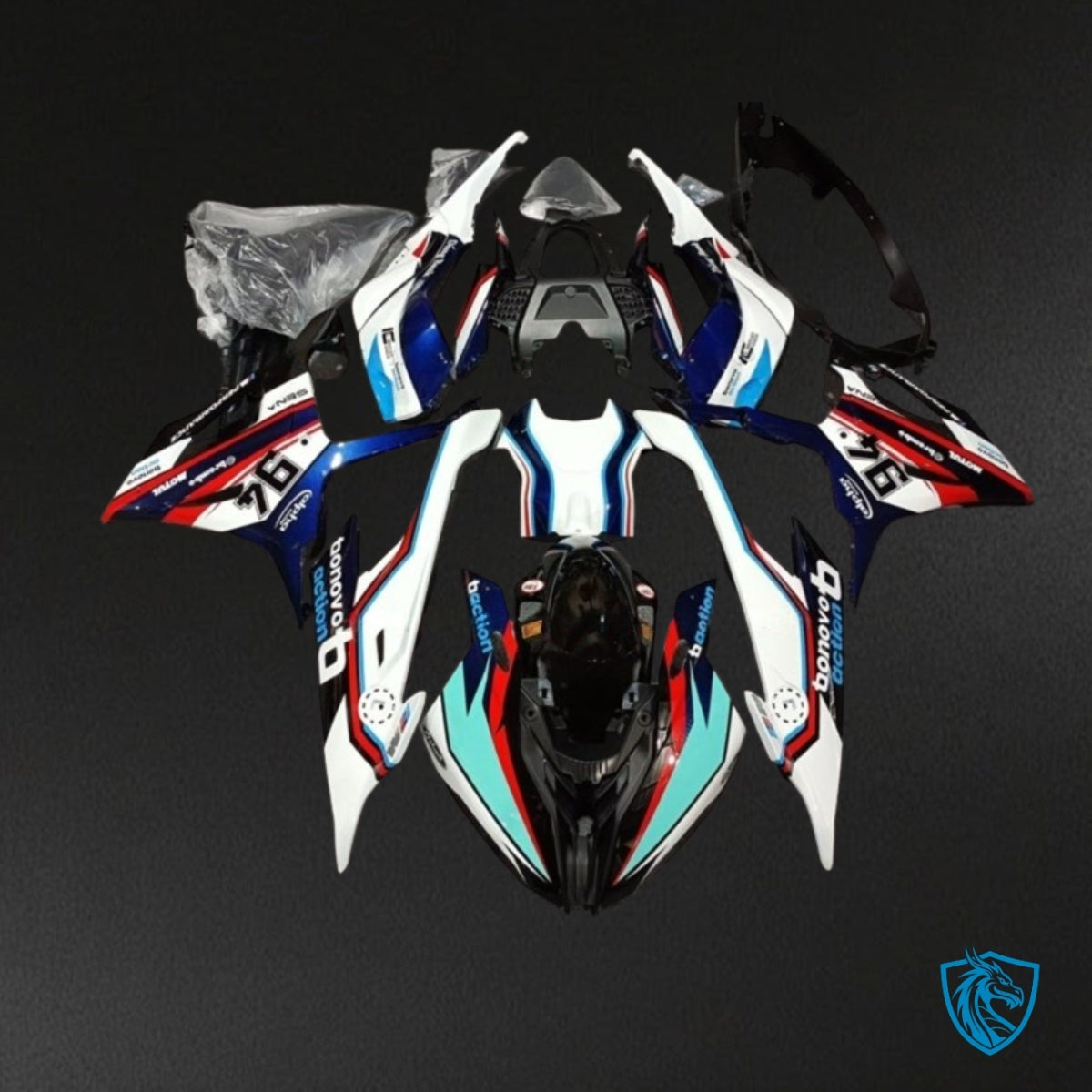 BMW S1000RR (2019-2020) White, Blue, Red & Black - Fairing Kit | ABS Bodywork