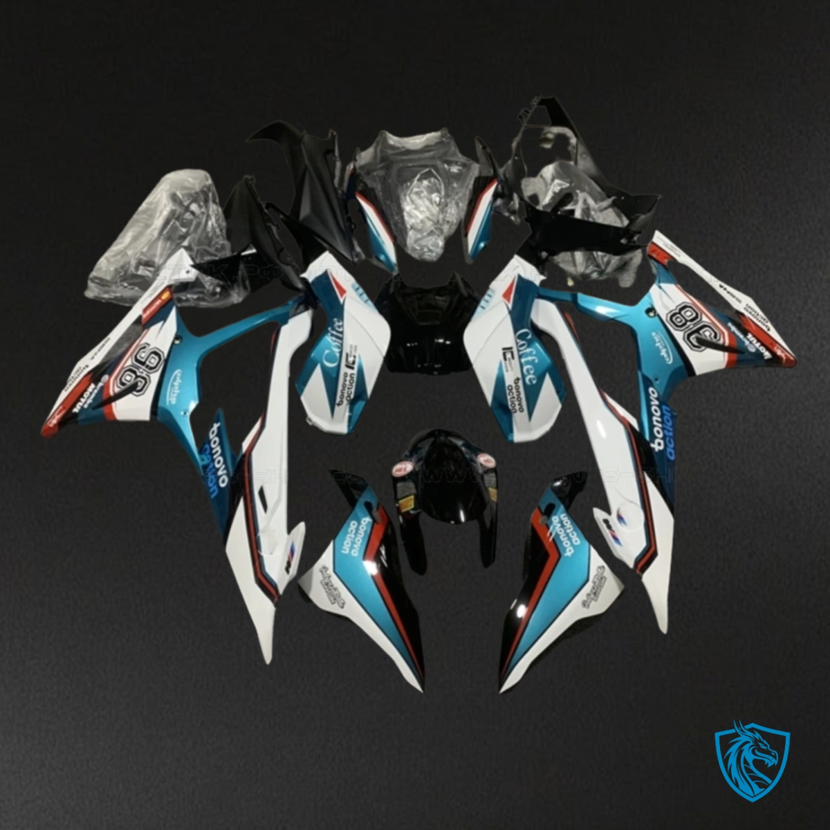 BMW S1000RR (2019-2020) Blue, White & Black - Fairing Kit | ABS Bodywork