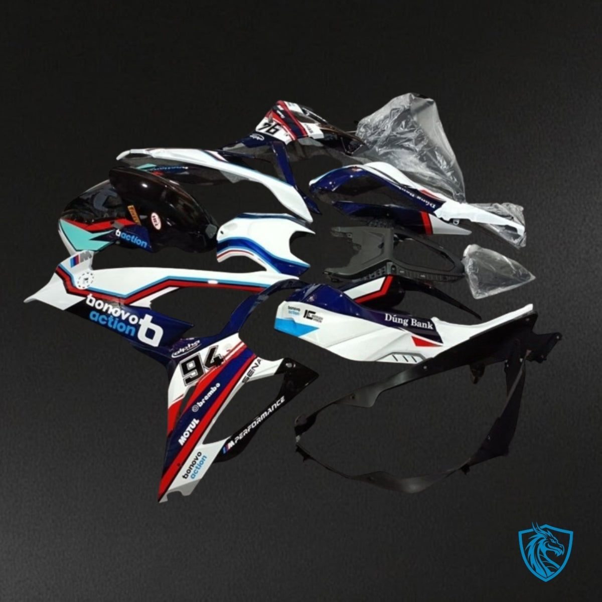 BMW S1000RR (2019-2020) White, Blue, Red & Black - Fairing Kit | ABS Bodywork