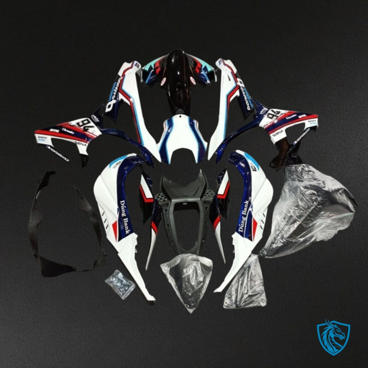 BMW S1000RR (2019-2020) White, Blue, Red & Black - Fairing Kit | ABS Bodywork