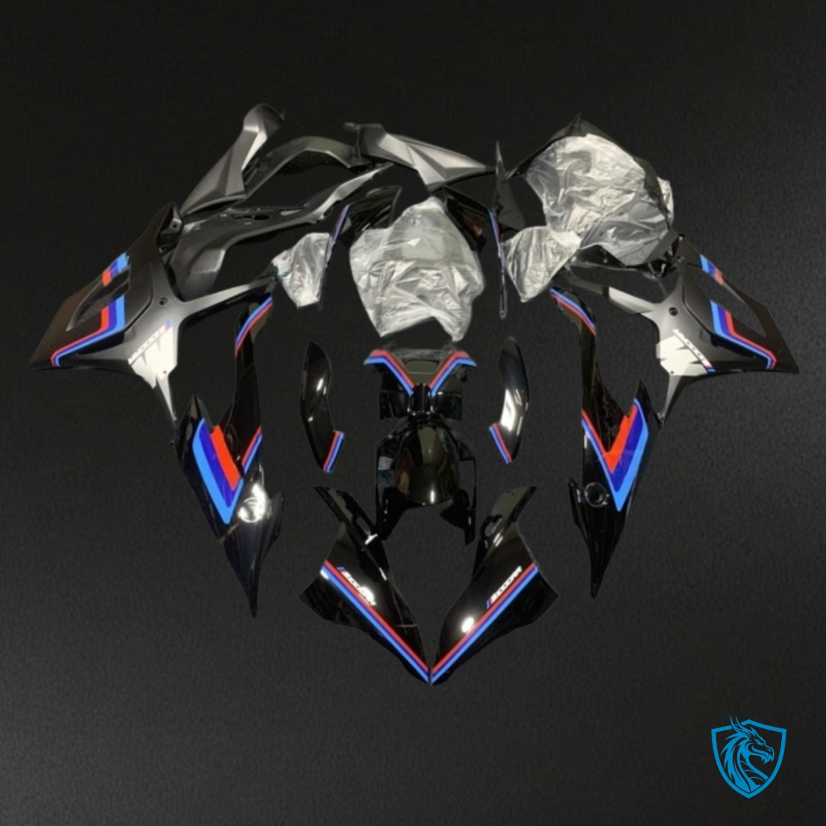 BMW S1000RR (2019-2020) Black, Blue & Red - Fairing Kit | ABS Bodywork