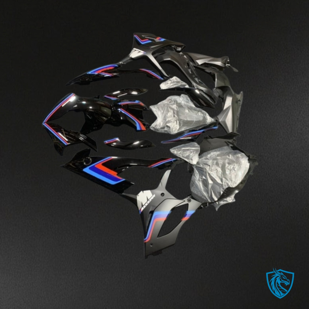 BMW S1000RR (2019-2020) Black, Blue & Red Fairing Kit - Aftermarket ABS Bodywork