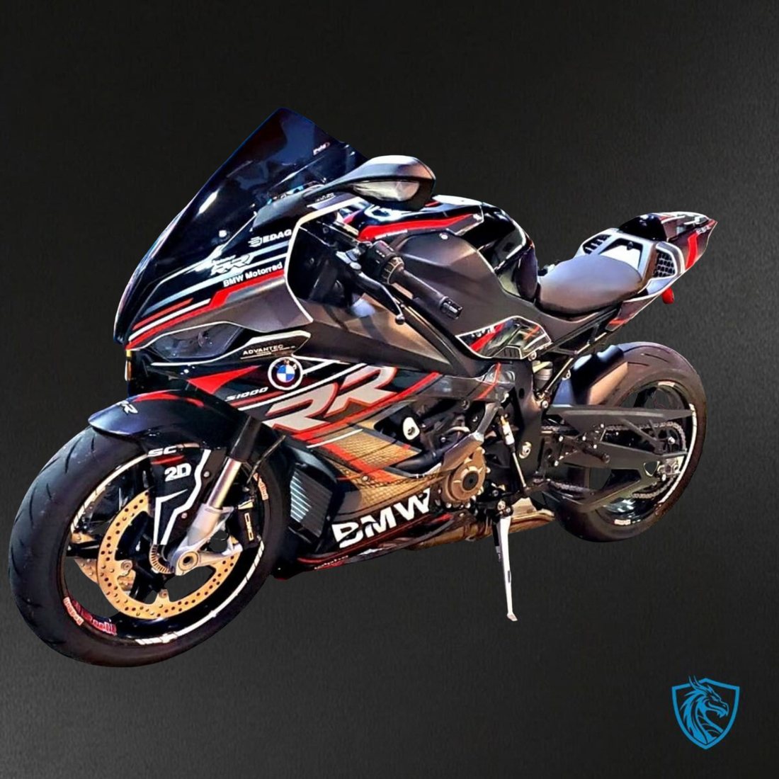 BMW S1000RR (2019-2020) Black, Gray & Red - Custom ABS Fairing Kit