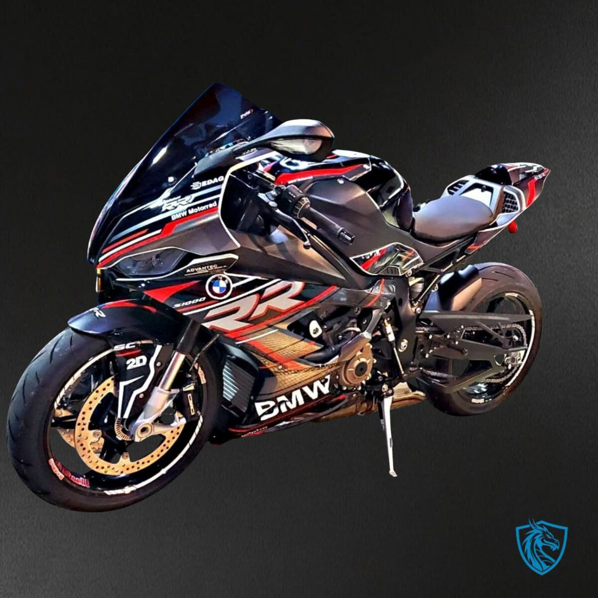 BMW S1000RR (2019-2020) Black, Gray & Red - Custom ABS Fairing Kit