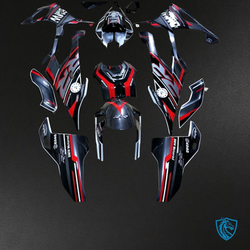 BMW S1000RR (2019-2020) Black, Gray & Red - Custom ABS Fairing Kit
