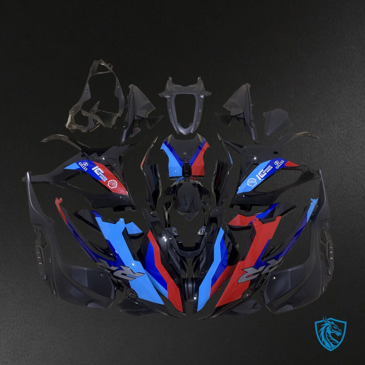BMW S1000RR (2019-2020) Black, Blue & Red ABS Bodywork - Fairings Kit