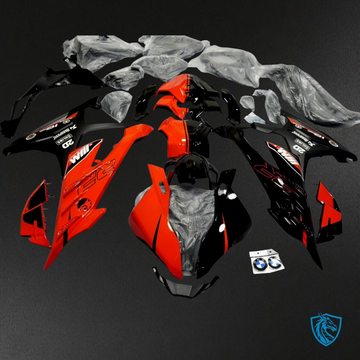 BMW S1000RR (2019-2020) Glossy Black & Red Fairings Kit - Aftermarket ABS Bodywork