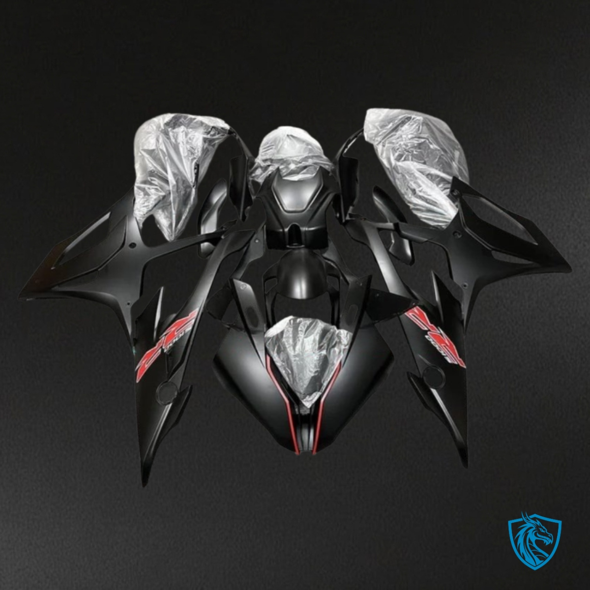 BMW S1000RR (2019-2020) Matte Black & Red - MERGEment Motorcycle Fairings Kit