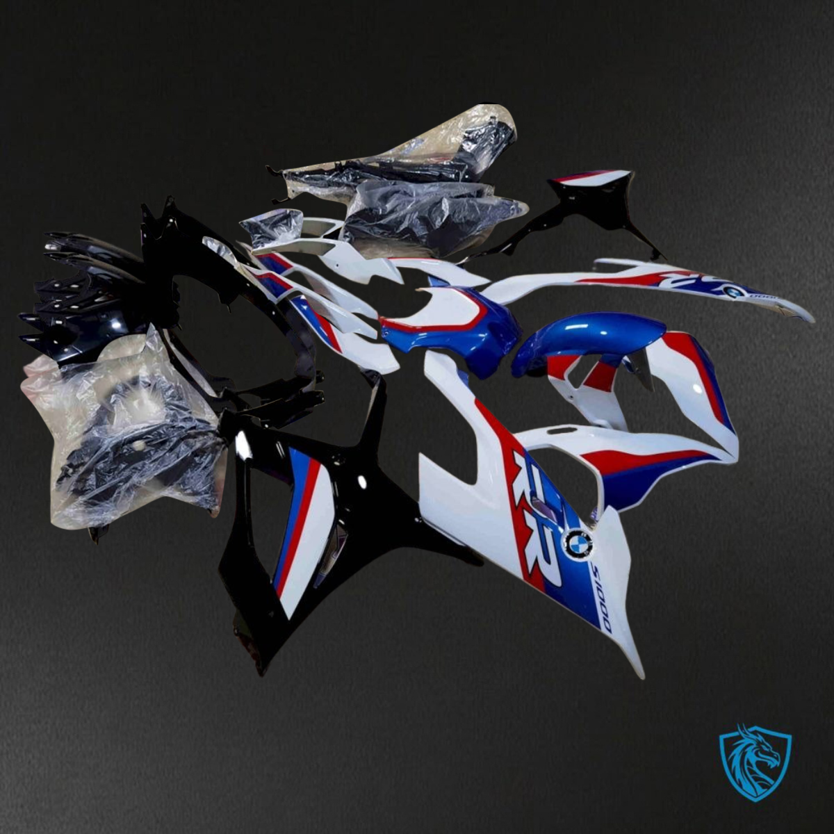 BMW S1000RR (2019-2020) White, Black & Blue - Replacement Motorcycle Fairings Kit