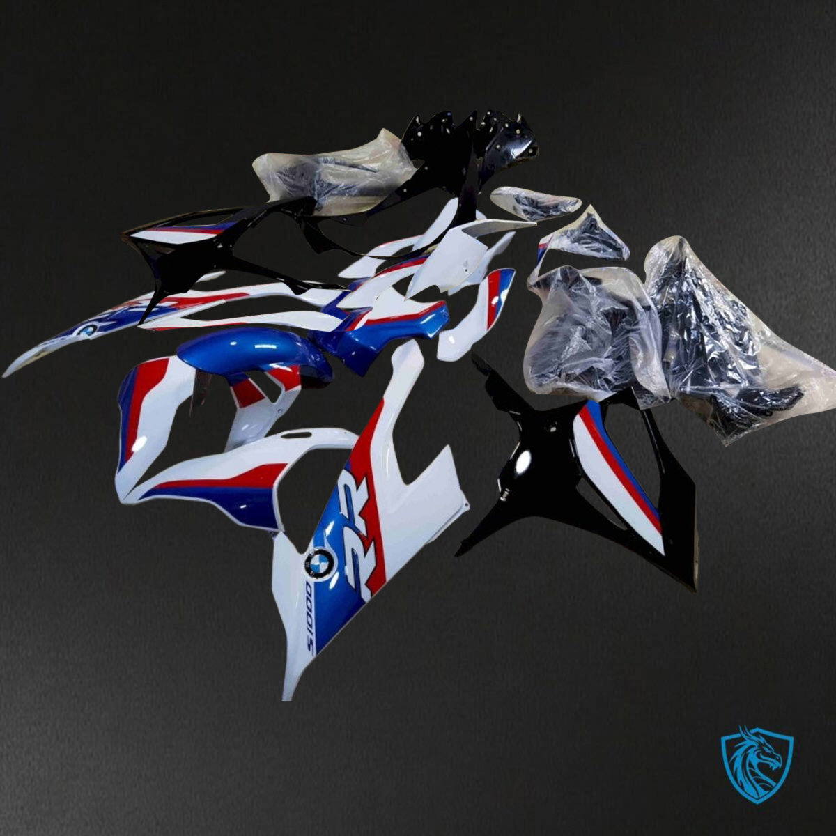 BMW S1000RR (2019-2020) White, Black & Blue - Replacement Motorcycle Fairings Kit