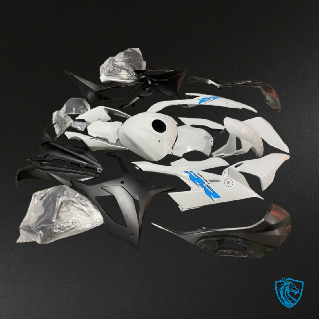 BMW S1000RR (2019-2020) White & Black - Custom ABS Fairing Kit
