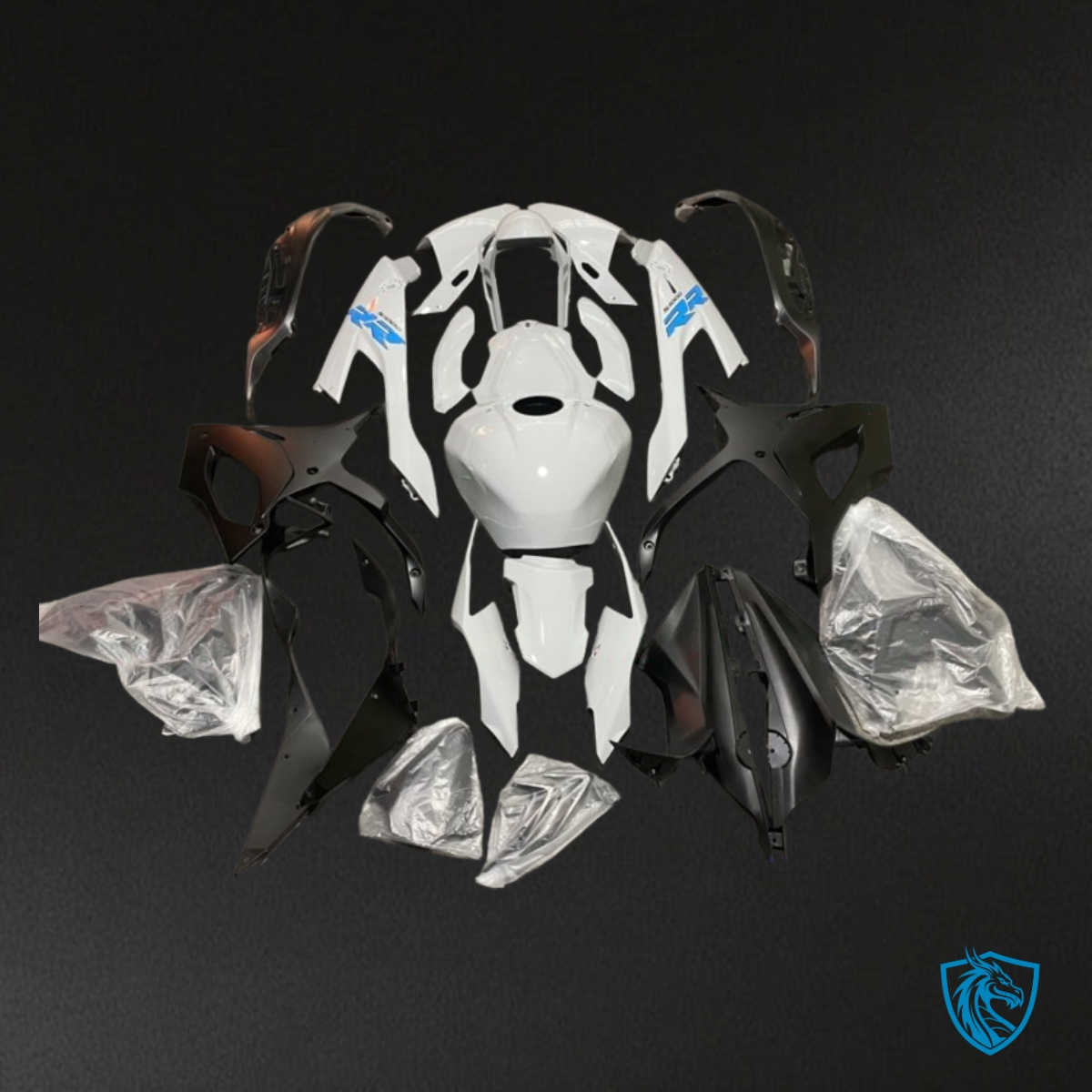 BMW S1000RR (2019-2020) White & Black - Custom ABS Fairing Kit