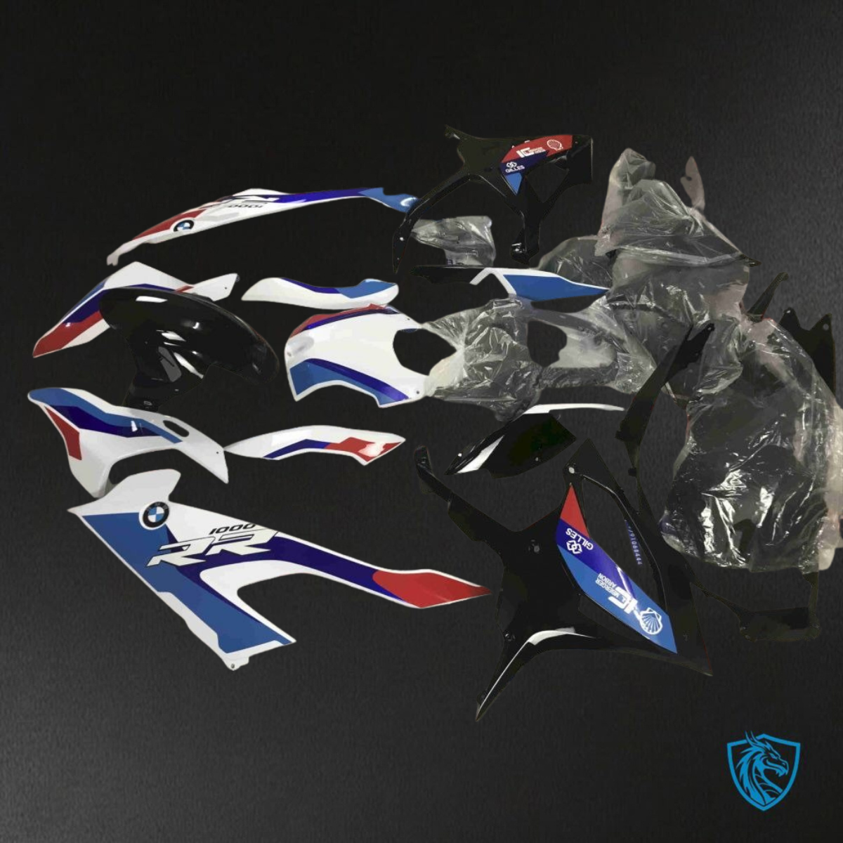 BMW S1000RR (2019-2020) White, Blue, Red & Black - Replacement Motorcycle Fairings Kit