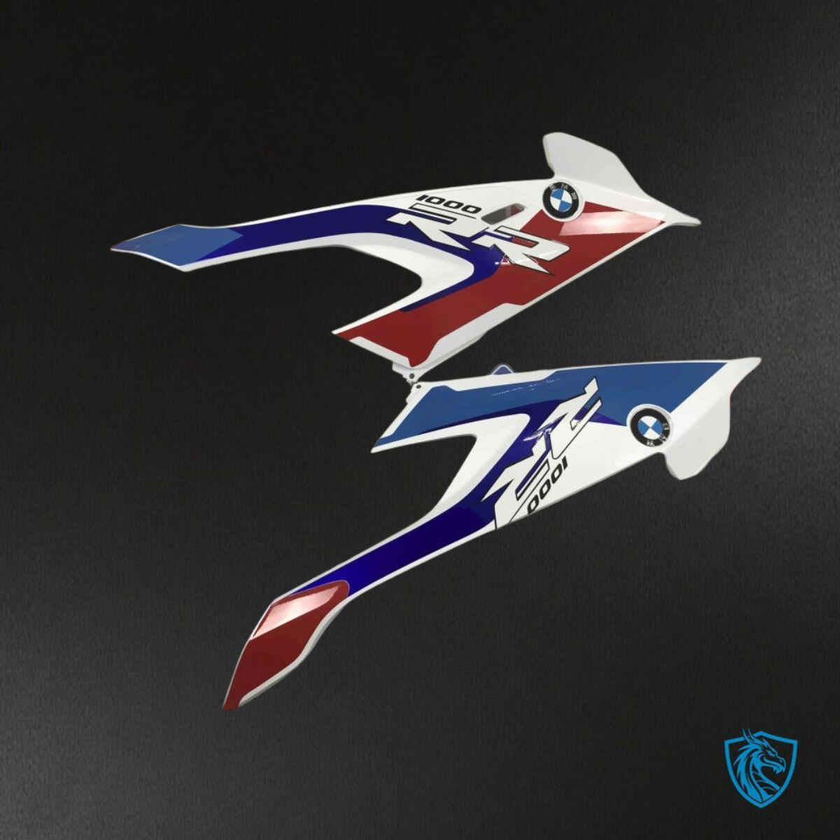 BMW S1000RR (2019-2020) White, Blue, Red & Black - Replacement Motorcycle Fairings Kit