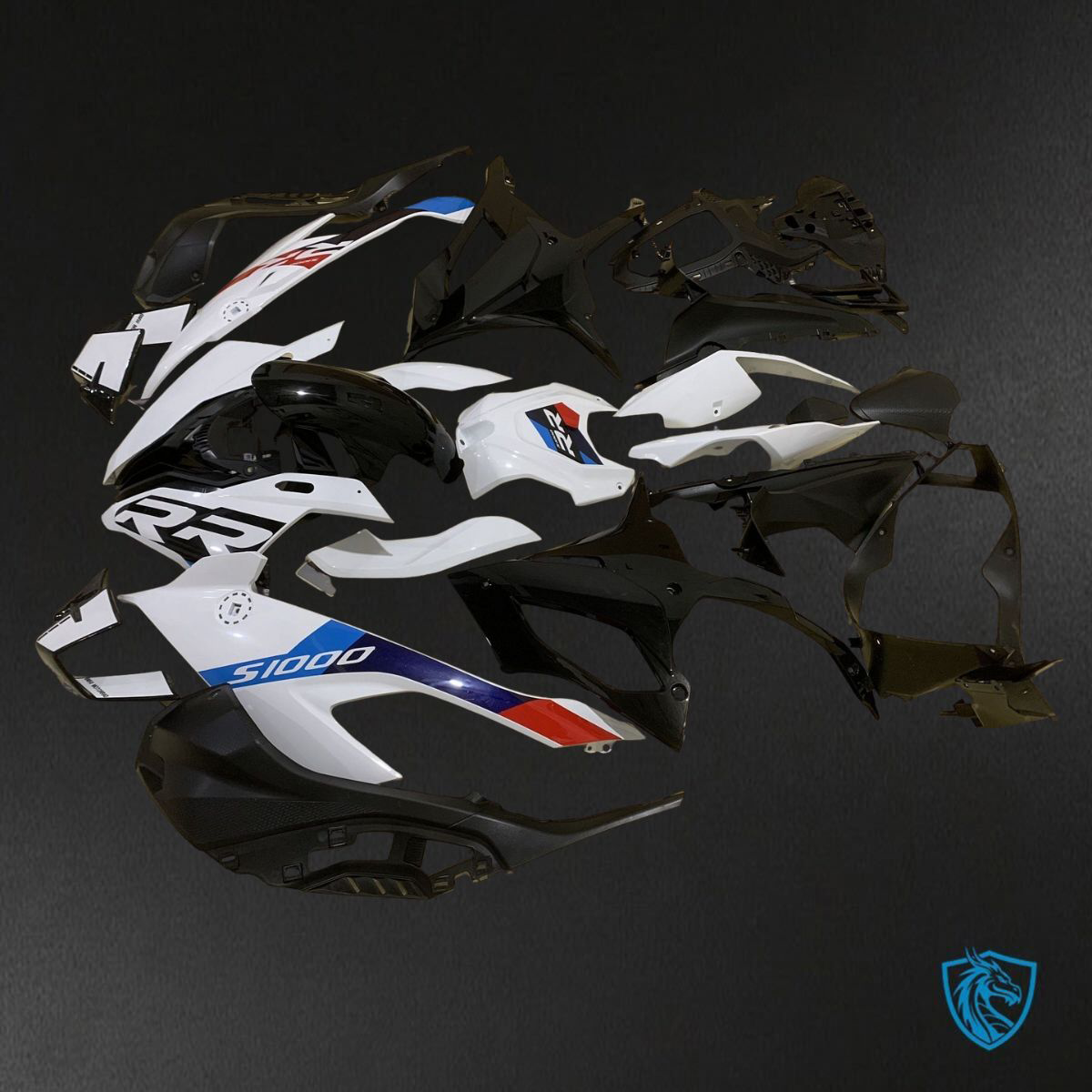BMW S1000RR (2019-2020) White, Blue & Red Fairings Kit - Aftermarket ABS Bodywork