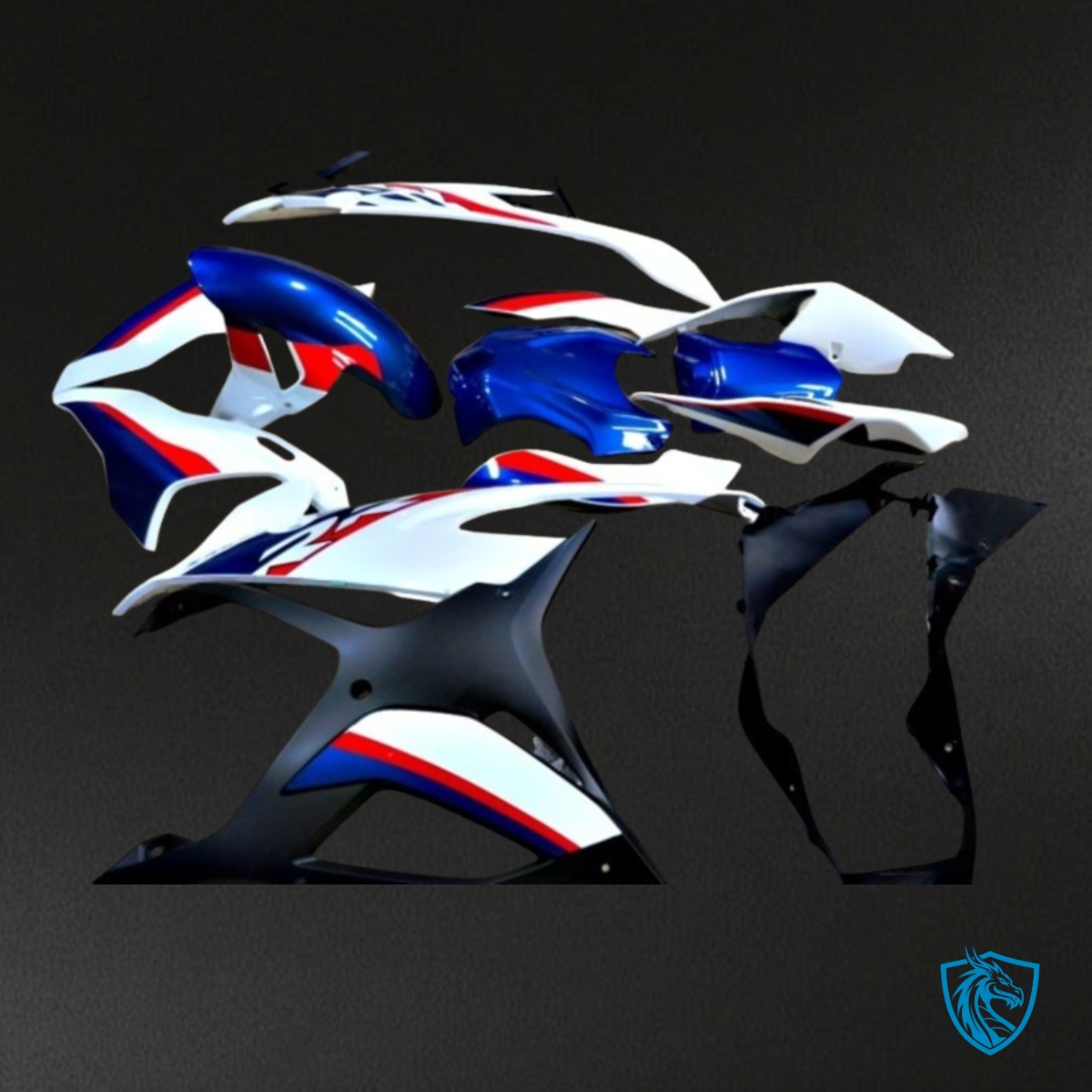 BMW S1000RR (2019-2020) White, Glossy Blue & Black - Fairing Kit | ABS Bodywork