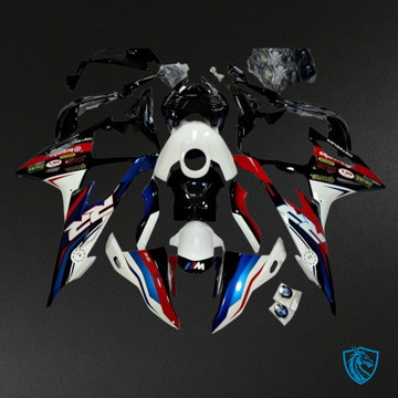 BMW S1000RR (2019-2020) White, Red, Blue & Black Fairing Kit - Aftermarket ABS Bodywork