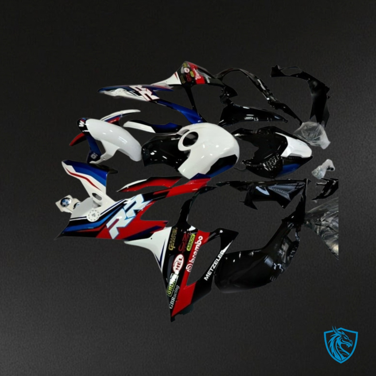 BMW S1000RR (2019-2020) White, Red, Blue & Black Fairing Kit - Aftermarket ABS Bodywork