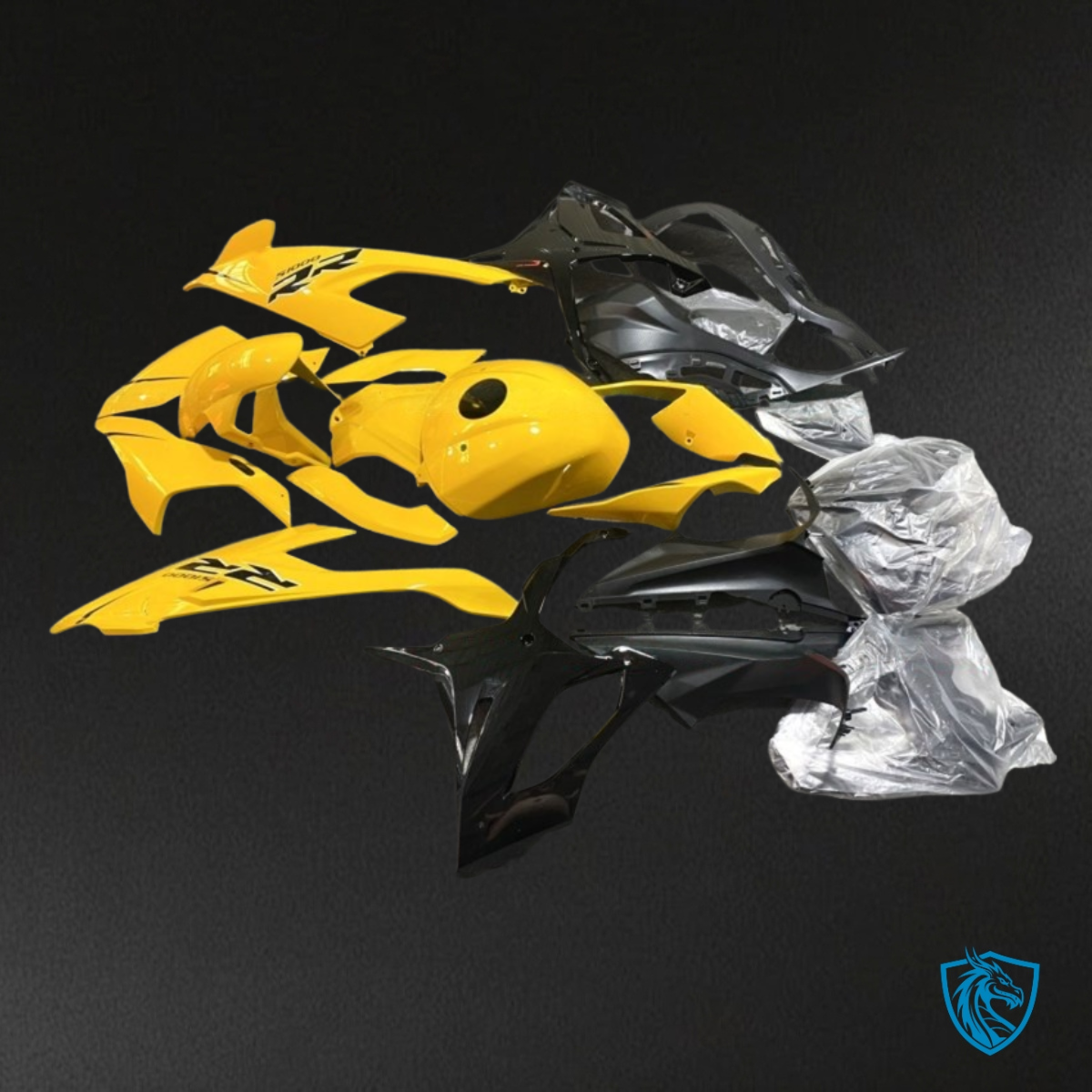 BMW S1000RR (2019-2020) Glossy Yellow & Black - MERGEment Motorcycle Fairings Kit