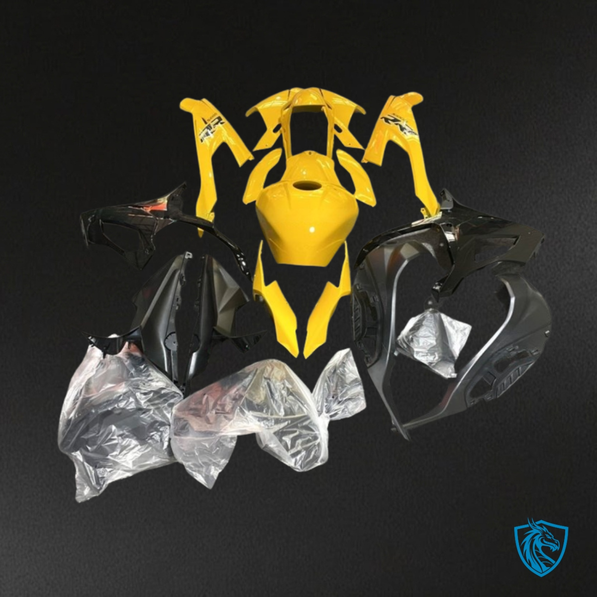 BMW S1000RR (2019-2020) Glossy Yellow & Black - MERGEment Motorcycle Fairings Kit