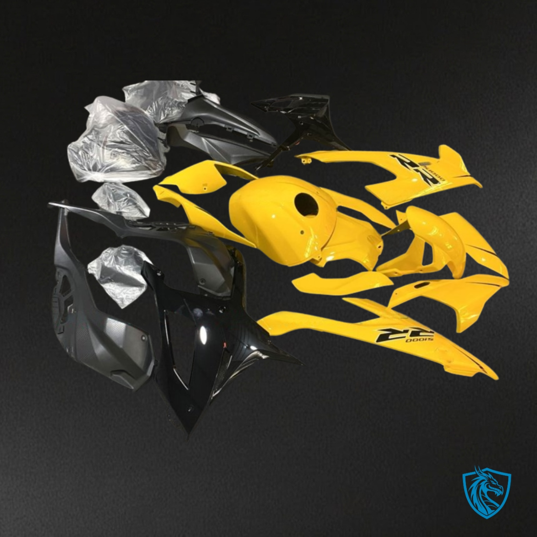BMW S1000RR (2019-2020) Glossy Yellow & Black - MERGEment Motorcycle Fairings Kit