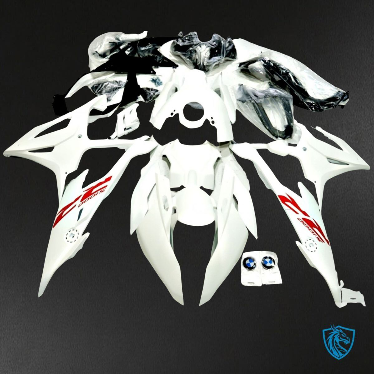 BMW S1000RR (2019-2020) White & Red ABS Bodywork - Fairings Kit