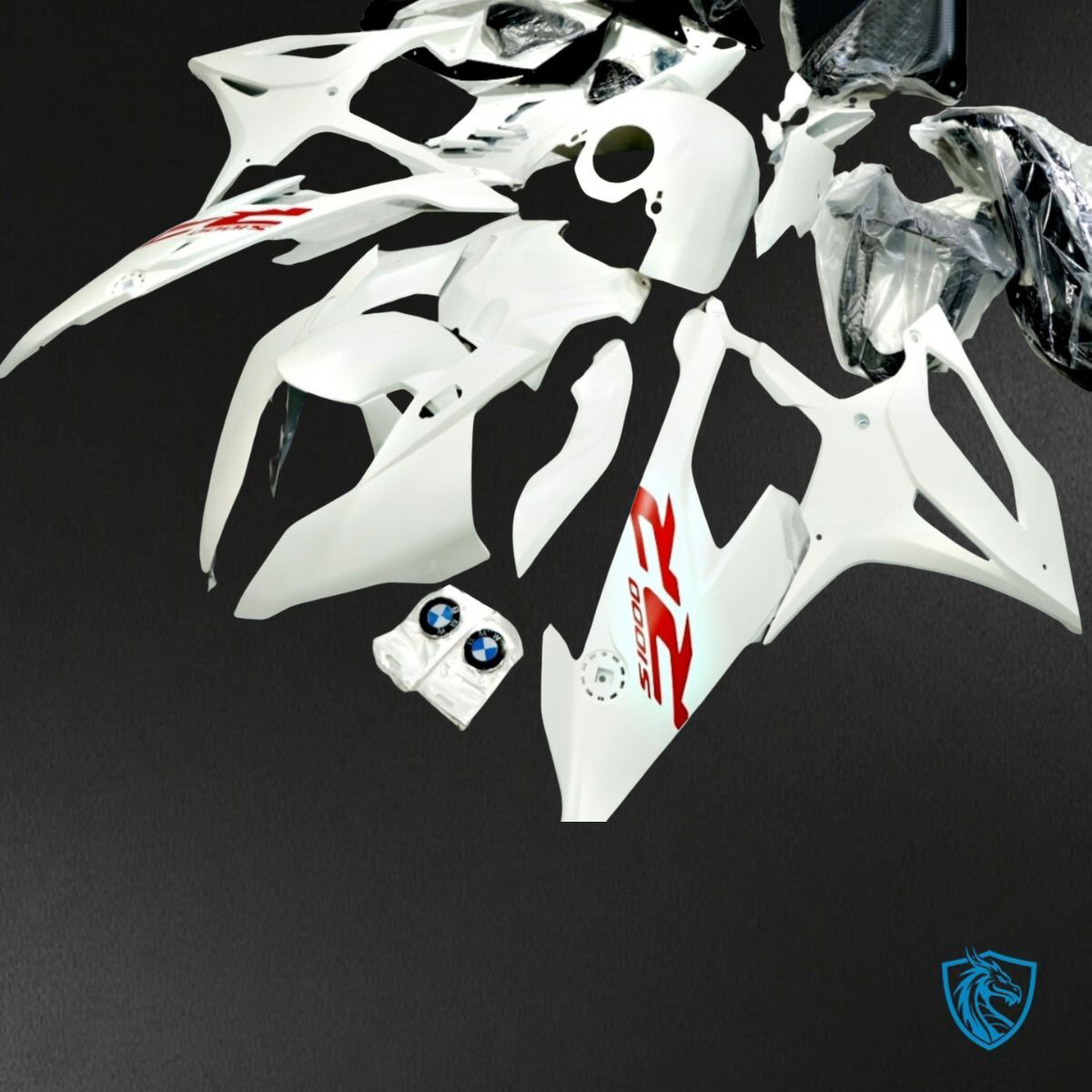 BMW S1000RR (2019-2020) White & Red ABS Bodywork - Fairings Kit