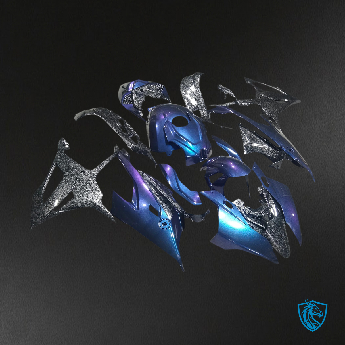 BMW S1000RR (2019-2022) Fairing Kit - Carbon Fiber  Blue - ABS Bodywork