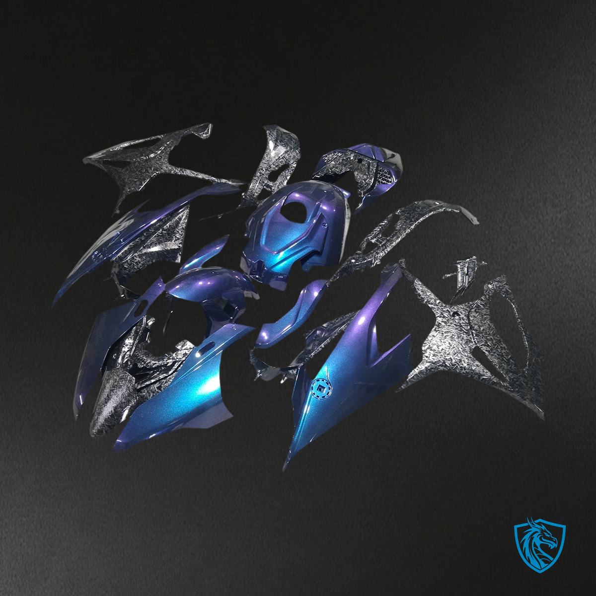 BMW S1000RR (2019-2022) Fairing Kit - Carbon Fiber  Blue - ABS Bodywork