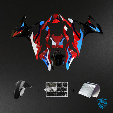 BMW S1000RR (2019-2022) Fairing Kit - Gloss Black Red, Blue, and White - ABS Bodywork
