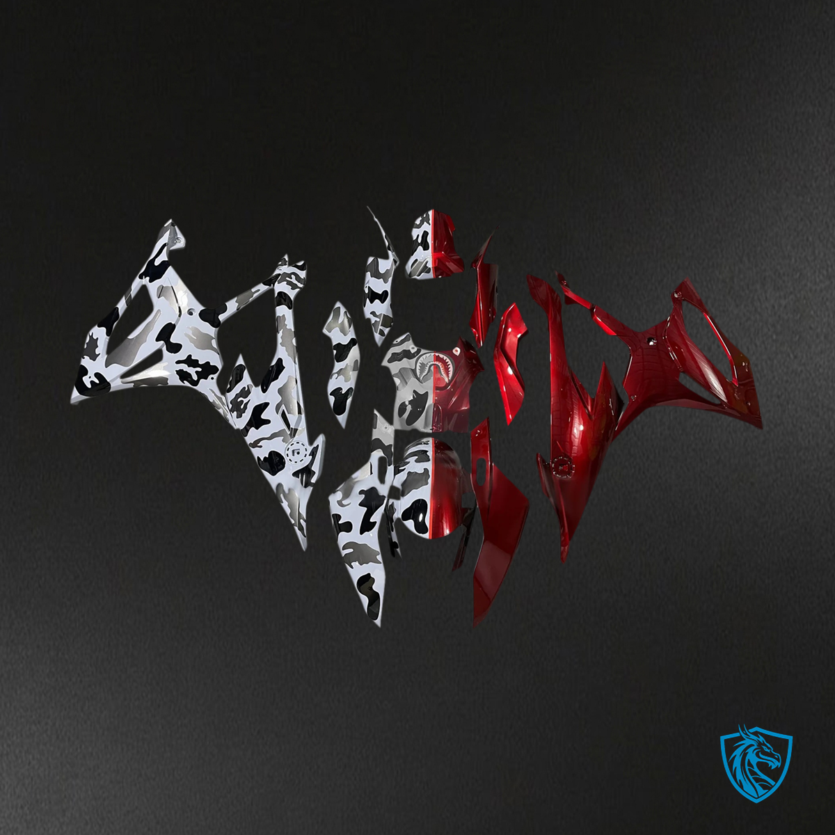 BMW S1000RR (2019-2022) Fairing Kit - Gloss Red Black White and Grey - ABS Bodywork