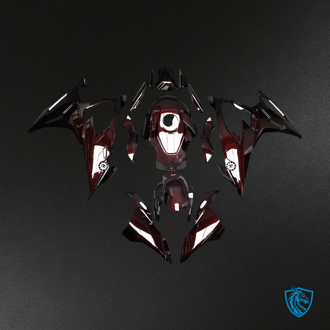BMW S1000RR (2019-2022) Red Carbon Fiber Pattern - Fairing Kit
