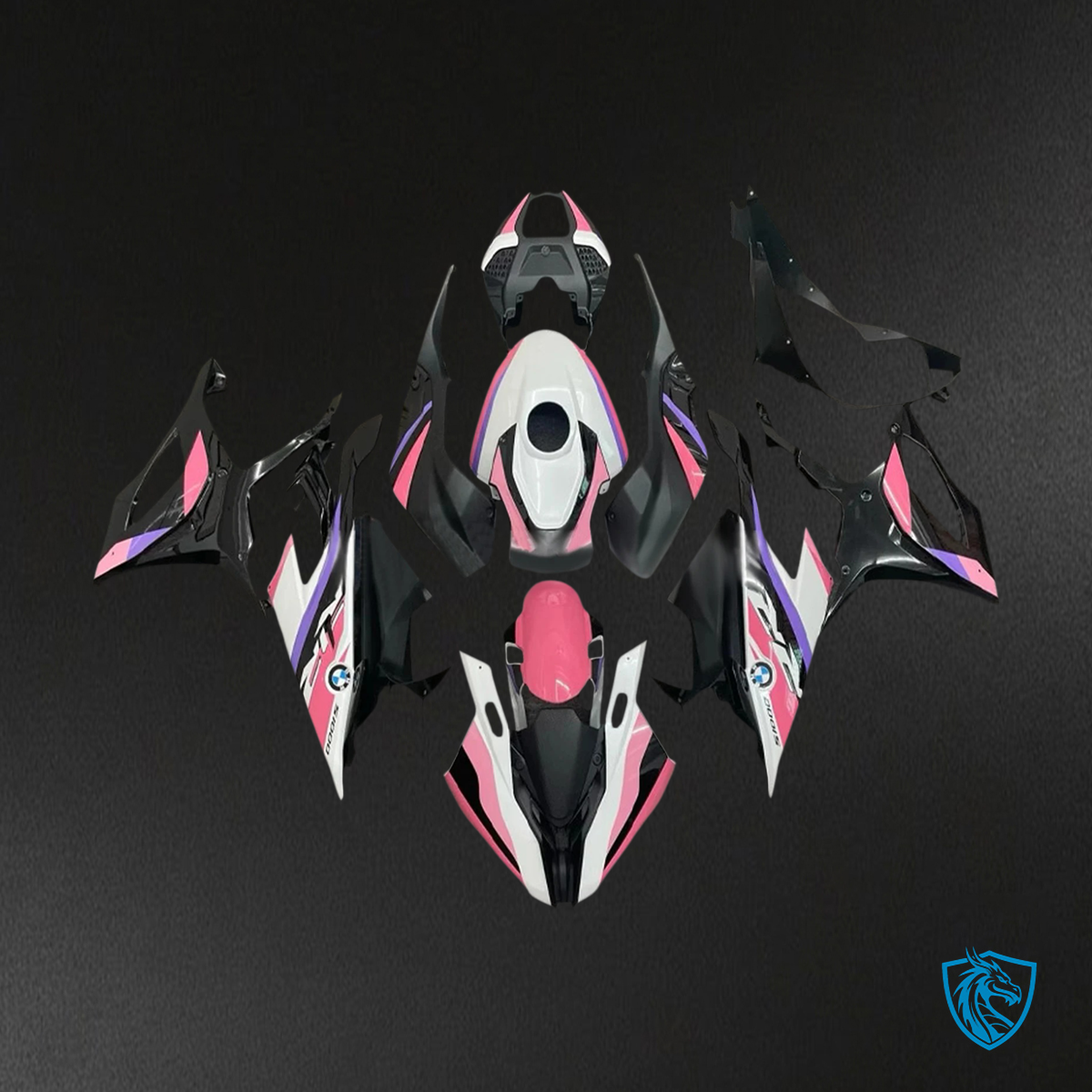 BMW S1000RR (2019-2022) Black White Pink & Purple - Fairing Kit