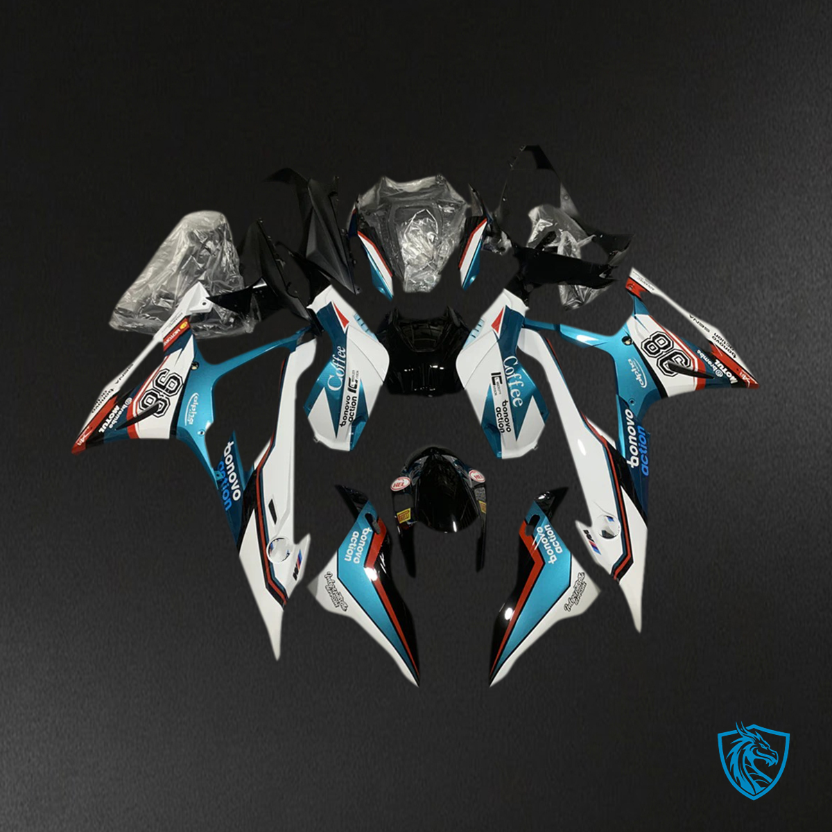 BMW S1000RR (2019-2022) Blue and White - Fairing Kit